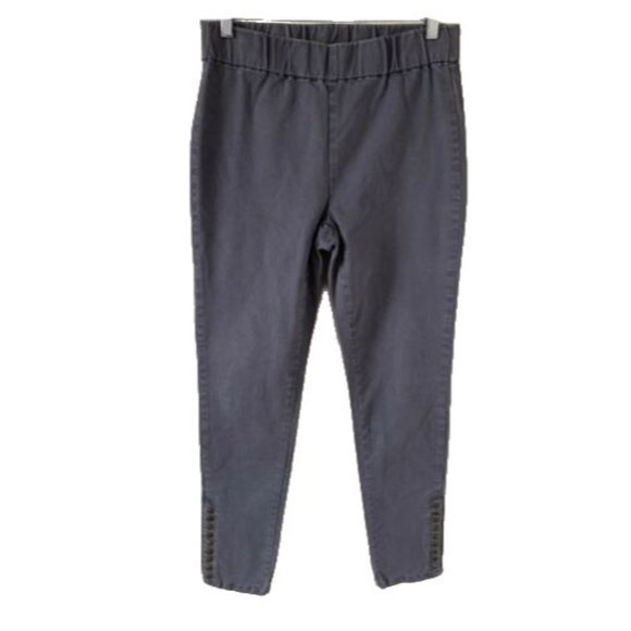 Soft Surroundings Pants Gray Metro Leggings Snap Button Hem Stretch NWT Size S - Picture 1 of 4